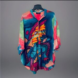 Dilemma Shirt Womens Art to Wear New York Fashion Oversized Abstract One Size